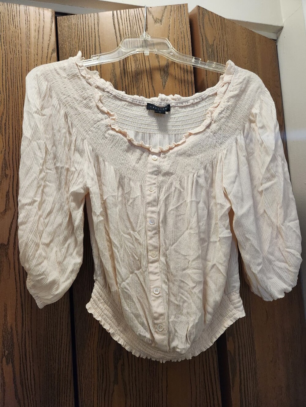 Sanctuary Off Shoulder Ruffled Button-Front Peasant Top - Picture 2 of 9